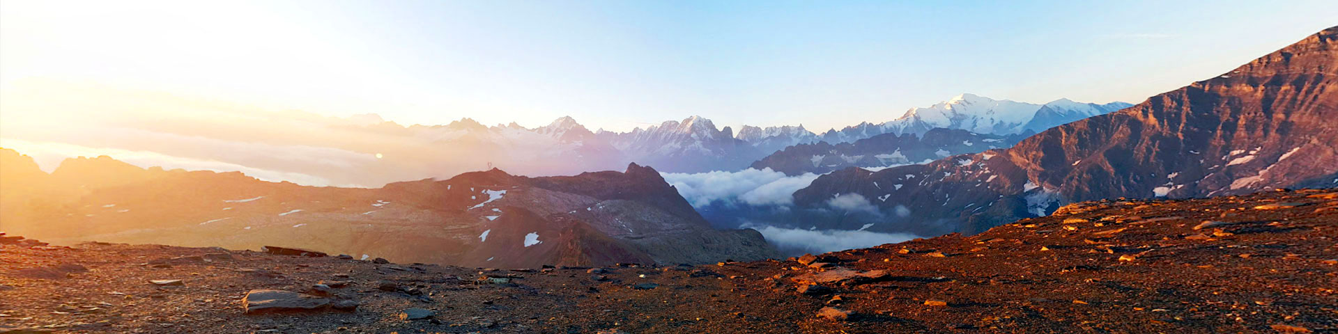 Haut Giffre, coucher de soleil sur les sommets