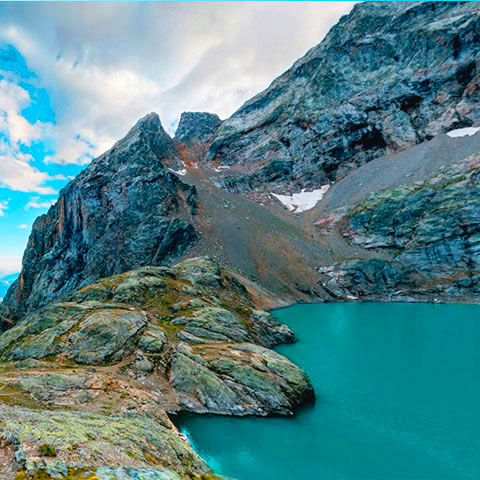 gr54, tour des Ecrins, variante guidée par le lac de l'Eychauda